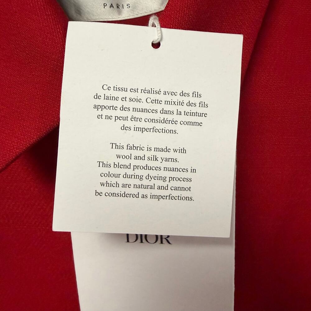 NWT Christian Dior Fitted Short Sleeved Button Up Jacket Red Womens 36 / US 4 - Picture 6 of 9